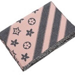Pink and Gray Patterned Scarf